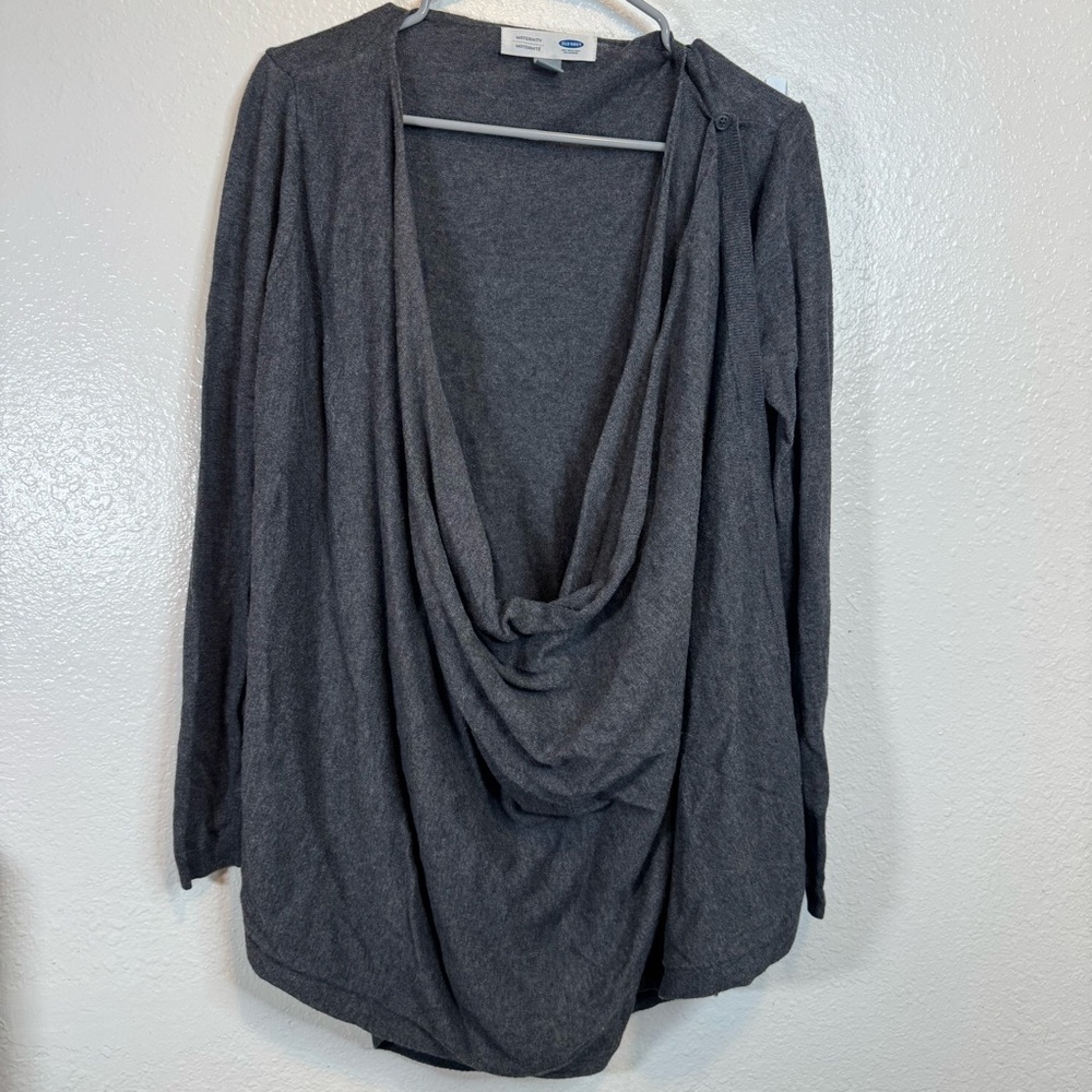 Old Navy Breastfeeding Cardigan Wrap Across Style Shoulder Button Size Large